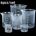 Different Sizes Plastic Measuring Cups Scales Transparent Lab Beakers