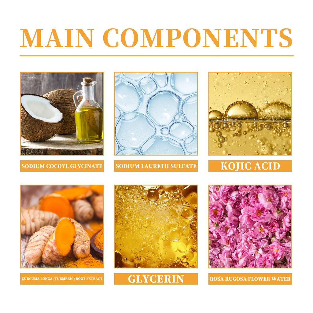 Hoygi Turmeric Cleanser Brightening Antioxidant Soothing Natural Ingredients Gentle Non-Drying Foaming All Skin Types Zpaxo