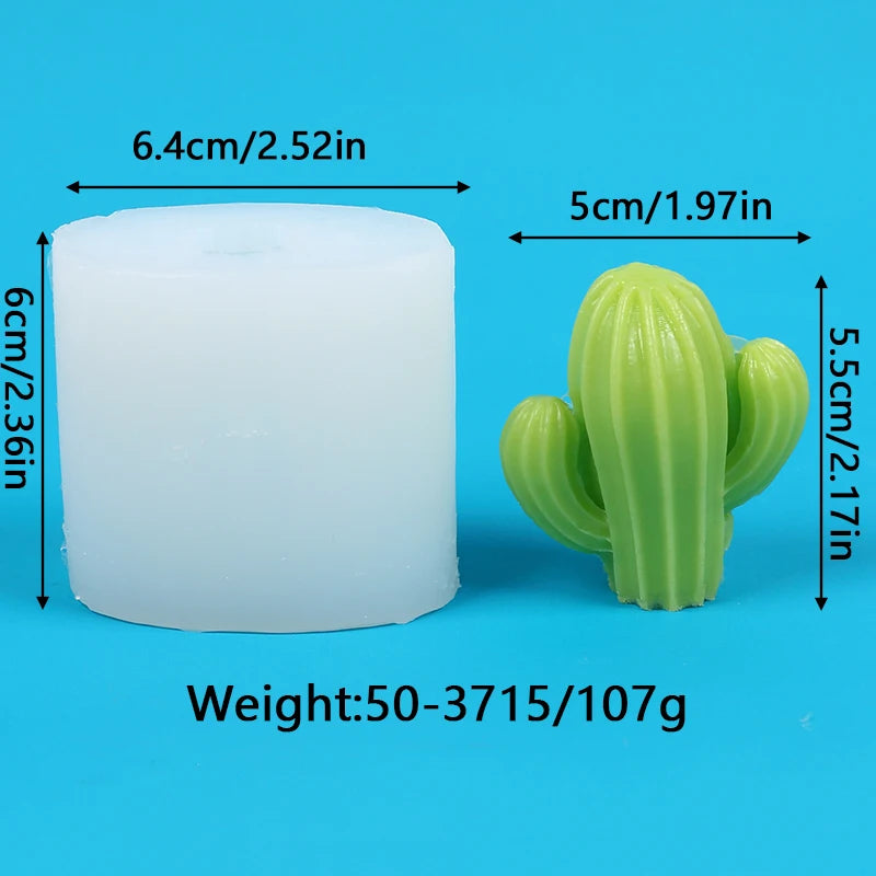 Succulents Candle Silicone Mold 3D Cactus Succulent Plants Soap Aroma
