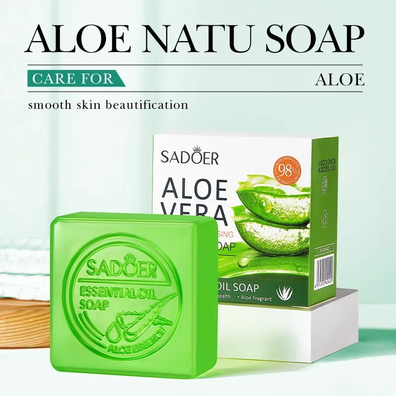 SADOER Aloe Vera Facial Soap – Moisturizing Oil Control Cleanser Facial Cleansing Soap Zpaxo