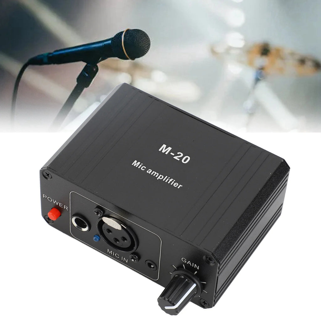 Microphone Preamp High Gain 48V Phantom Power XLR Output Mic Preamplifier for Dynamic and Condenser Microphones Booster Zpaxo Default Title
