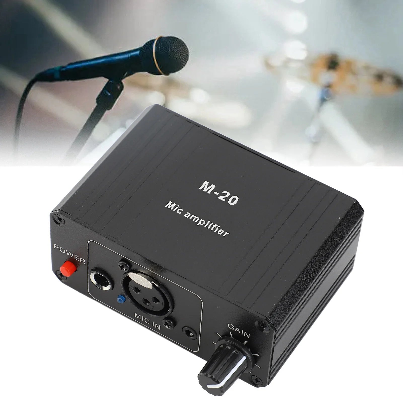 Microphone Preamp High Gain 48V Phantom Power XLR Output Mic Preamplifier for Dynamic and Condenser Microphones Booster Zpaxo Default Title