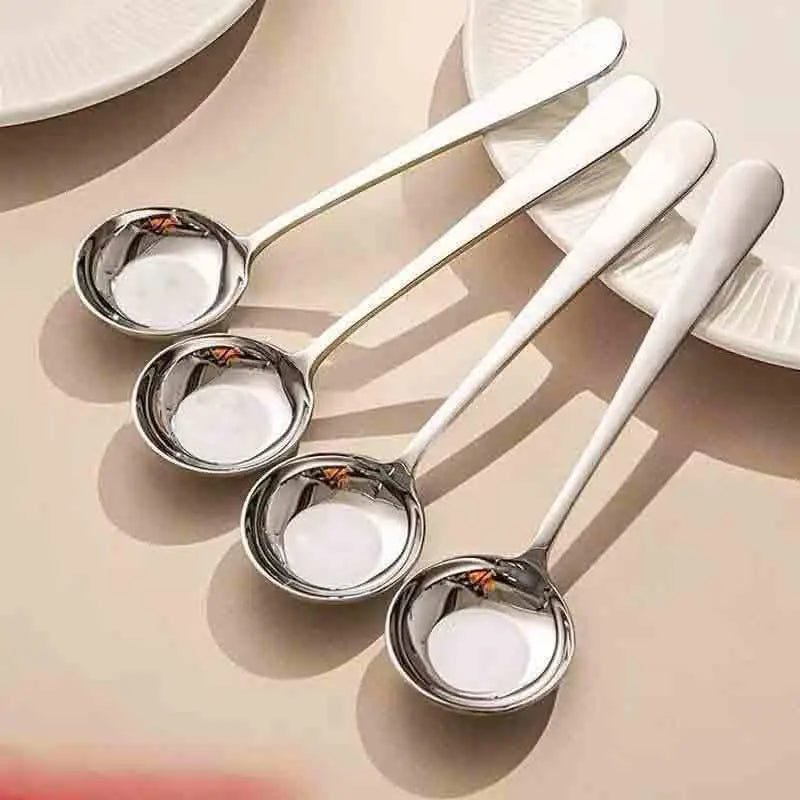 Stainless Steel Round Spoon Net Red Golden Dinner Long Handle Zpaxo