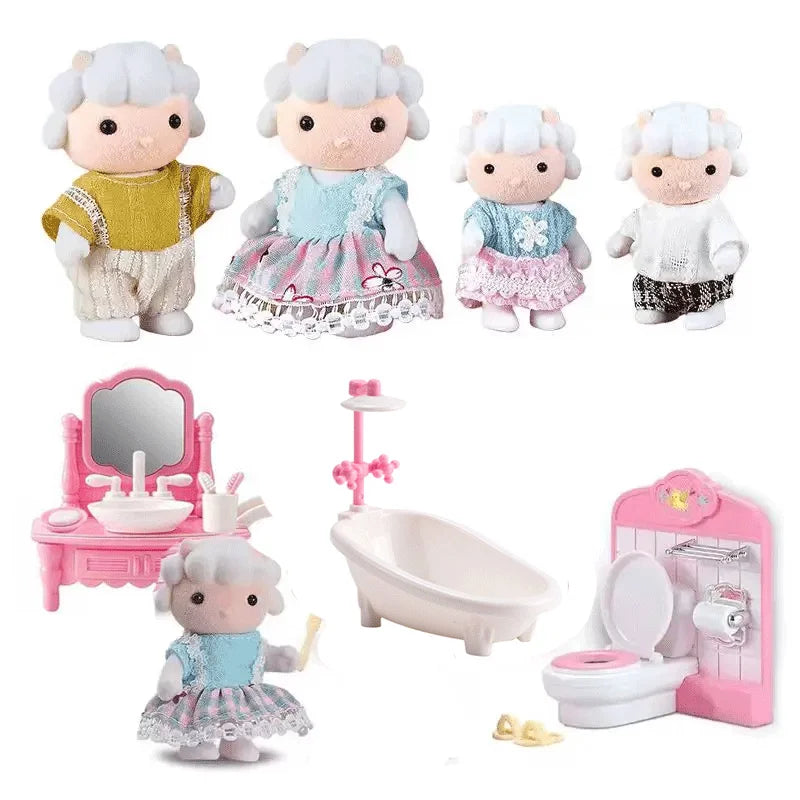 1 12 Scale Dollhouse Forest Family Doll Sheep Mini Furniture Pretend