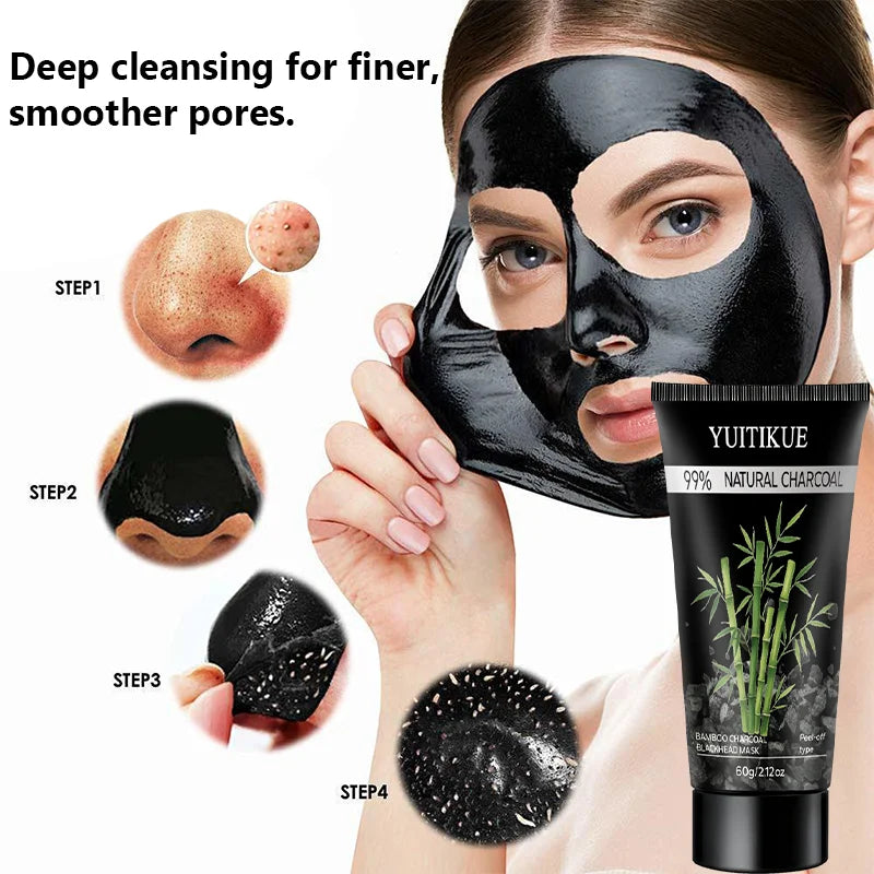 YUITIKUE Bamboo Charcoal Peel-Off Mask – Blackhead Remover Peel-Off Face Mask Zpaxo