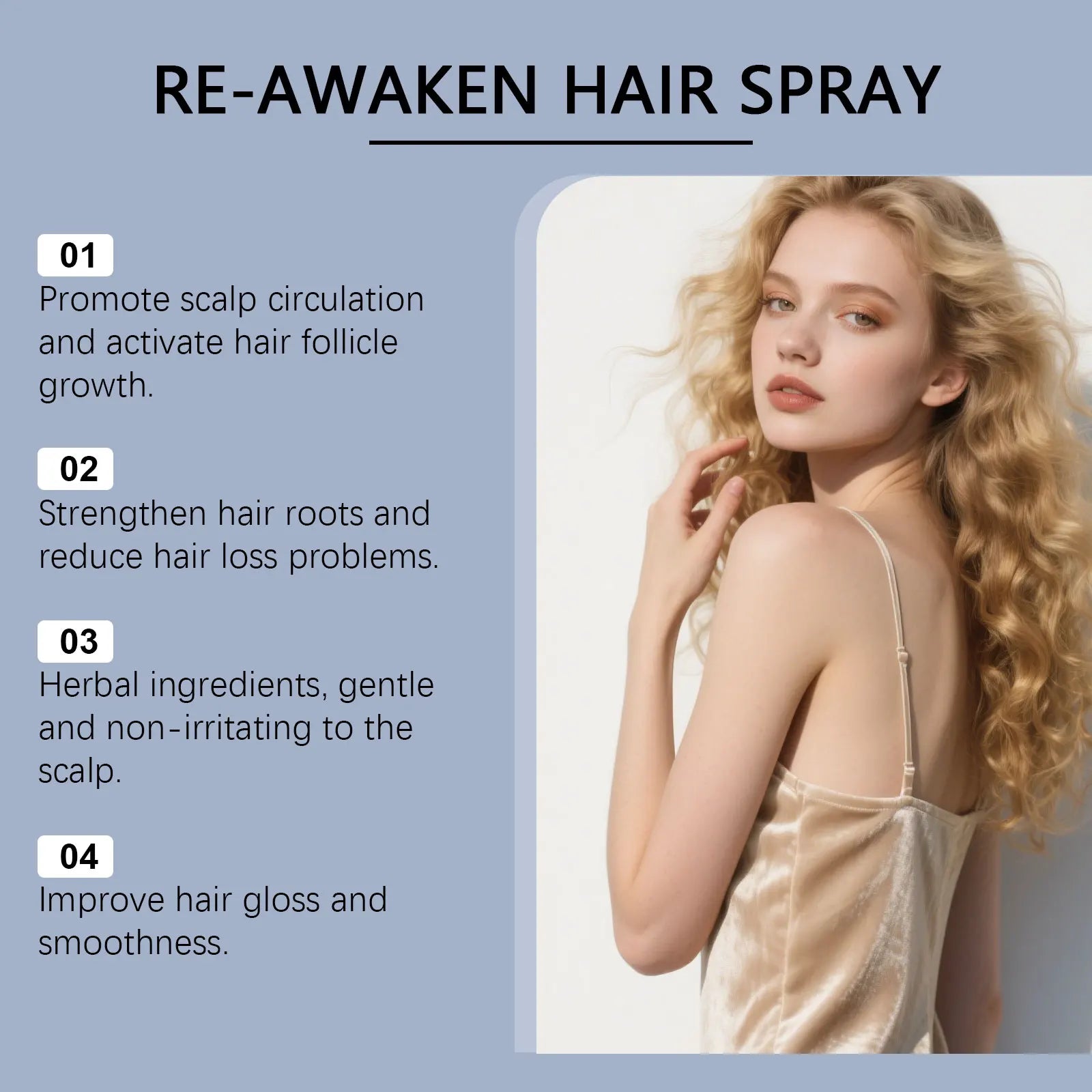 Hair nourishing spray strengthens hair, nourishes hair follicles, improves hair quality, plump and shiny daily hair care Zpaxo