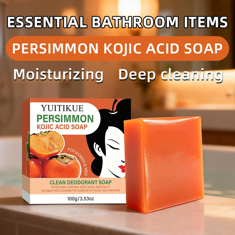 YUITIKUE Kojic Acid Deodorant Soap – Persimmon & Collagen 100g Deodorant Bar Soap Zpaxo