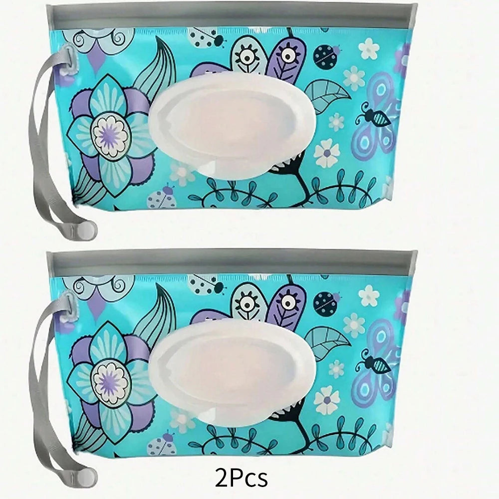 1/2/3/4Pcs Portable Wet Wipes Box Baby Wipe Dispenser Travel Refillable Wet Wipe Container Zpaxo 2Pcs Blue