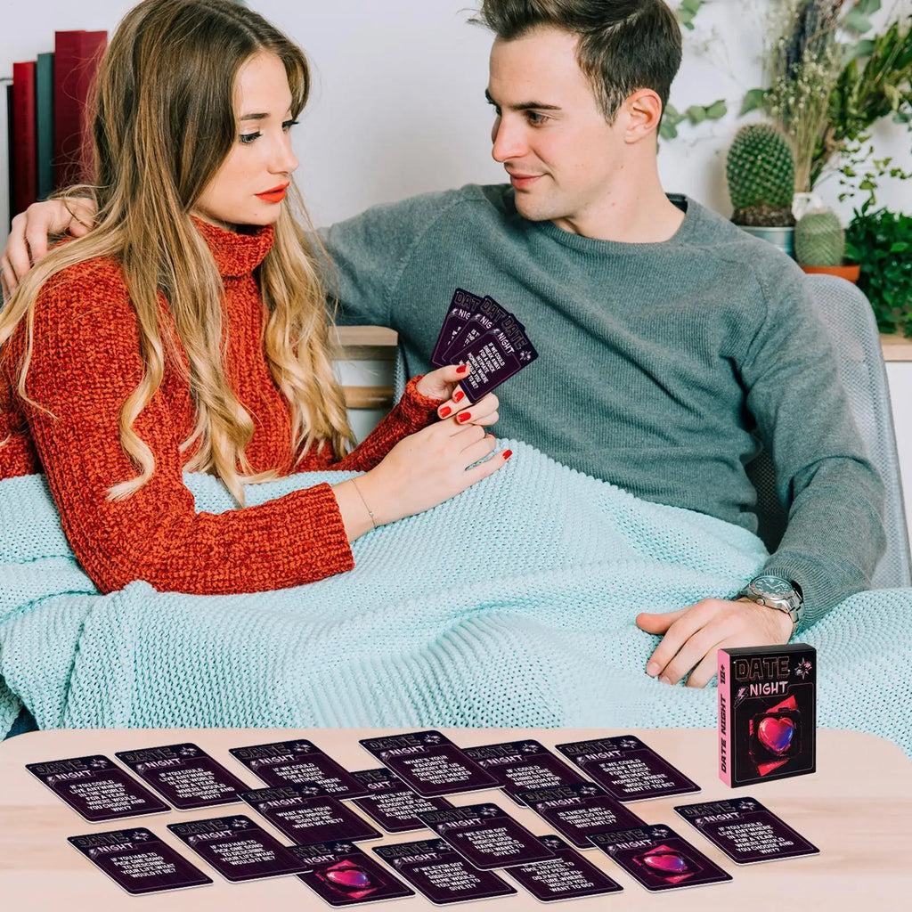 Couples Card Game Deep Conversation Couple Questions Card Games 50-Sheet Romantic Relationship Deck Activity For Travel Road Zpaxo