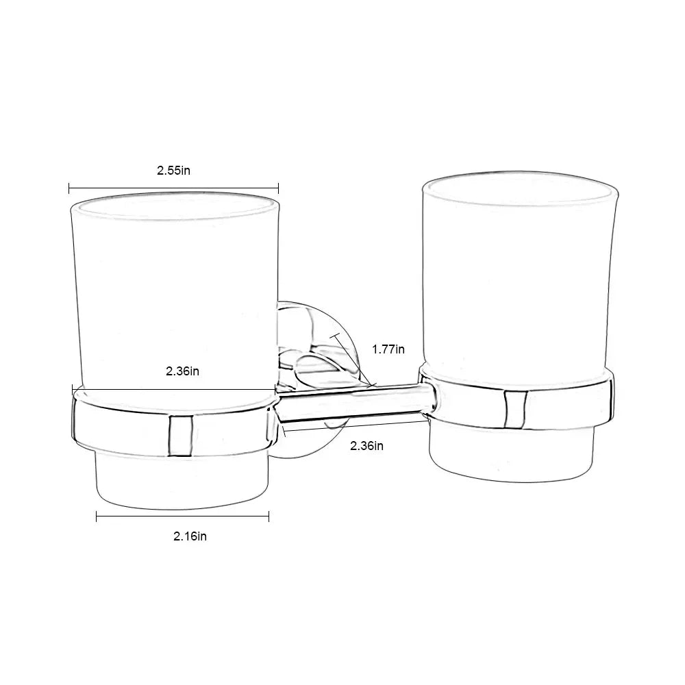 Toothbrushing Cup Bathroom Supplies Double Tumbler Cup Holder Toothbrush Holder Wall Mount Cup Strong Anti-Fall Bath Accessori Zpaxo