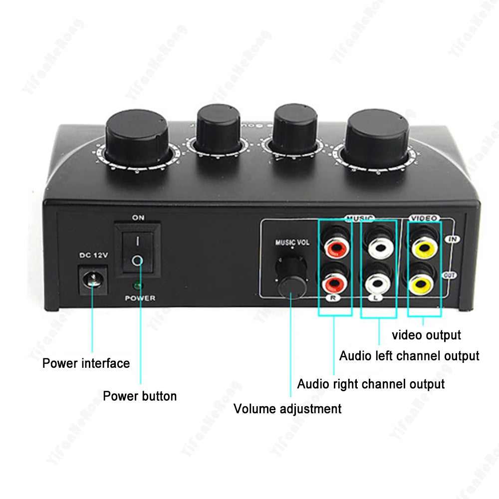 EU Plug Karaoke Sound Mixer Audio System Professional Portable Digital Audio Sound Karaoke Machine Echo Mixer System Zpaxo