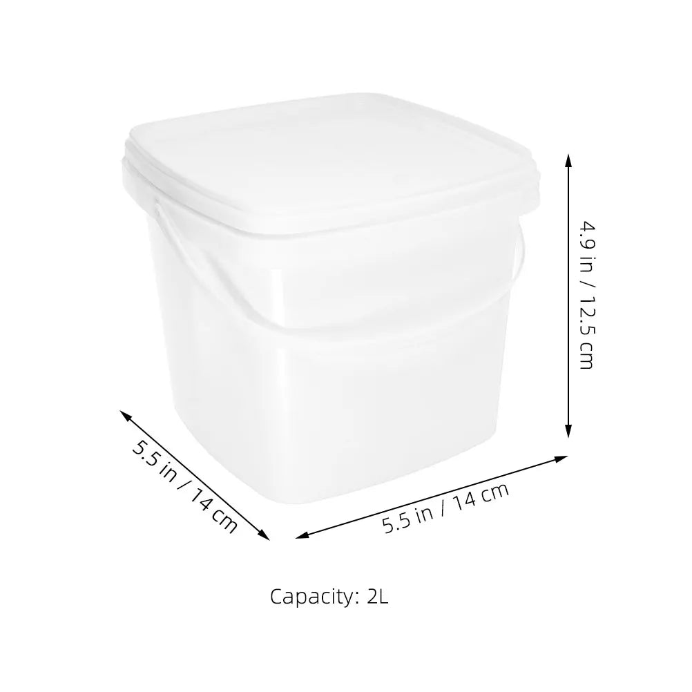 Plastic Bucket Handle Lid Reusable Water Container Portable Packaging