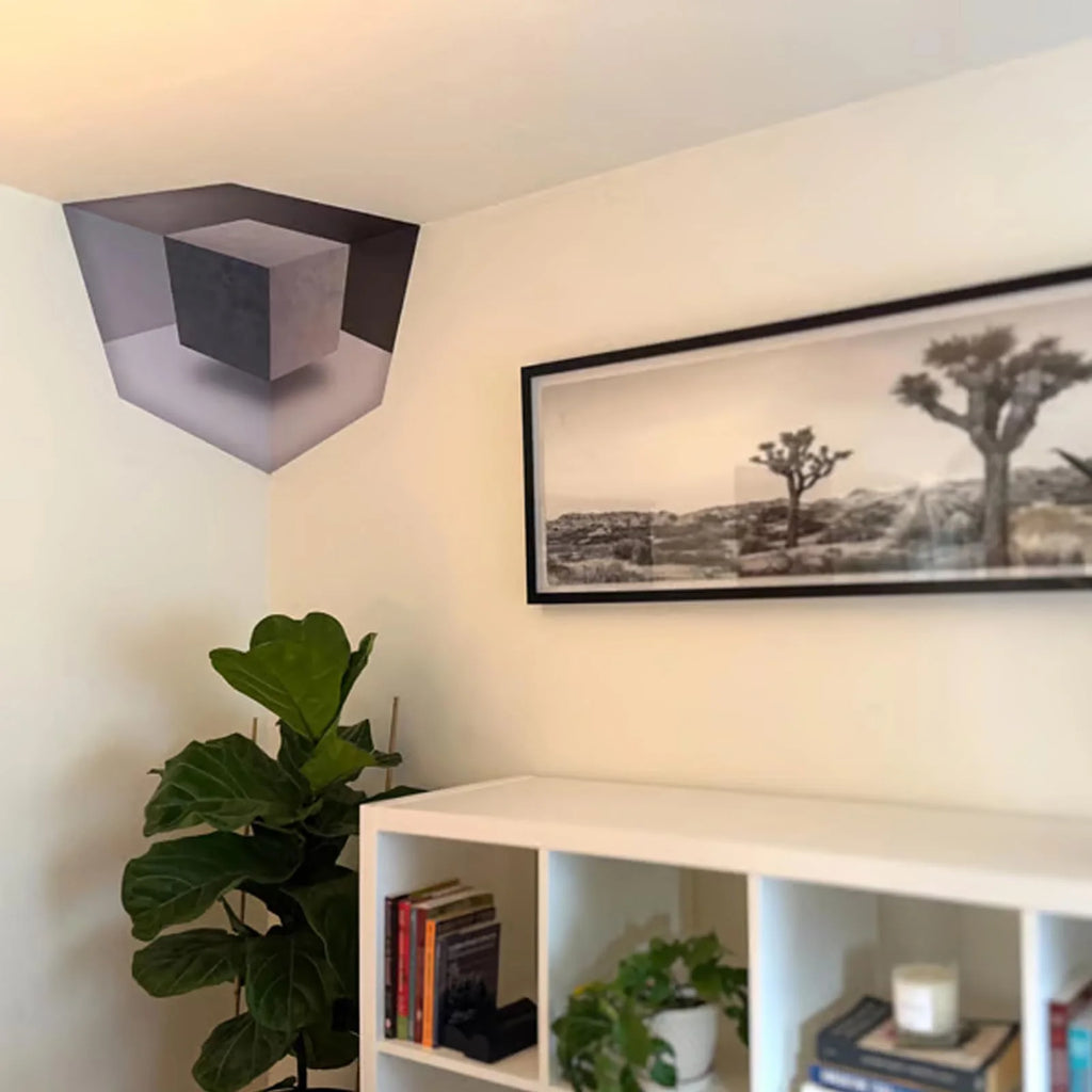 Optical Illusion Wall Art 30x30cm Impossible Corners Sticker Abstract
