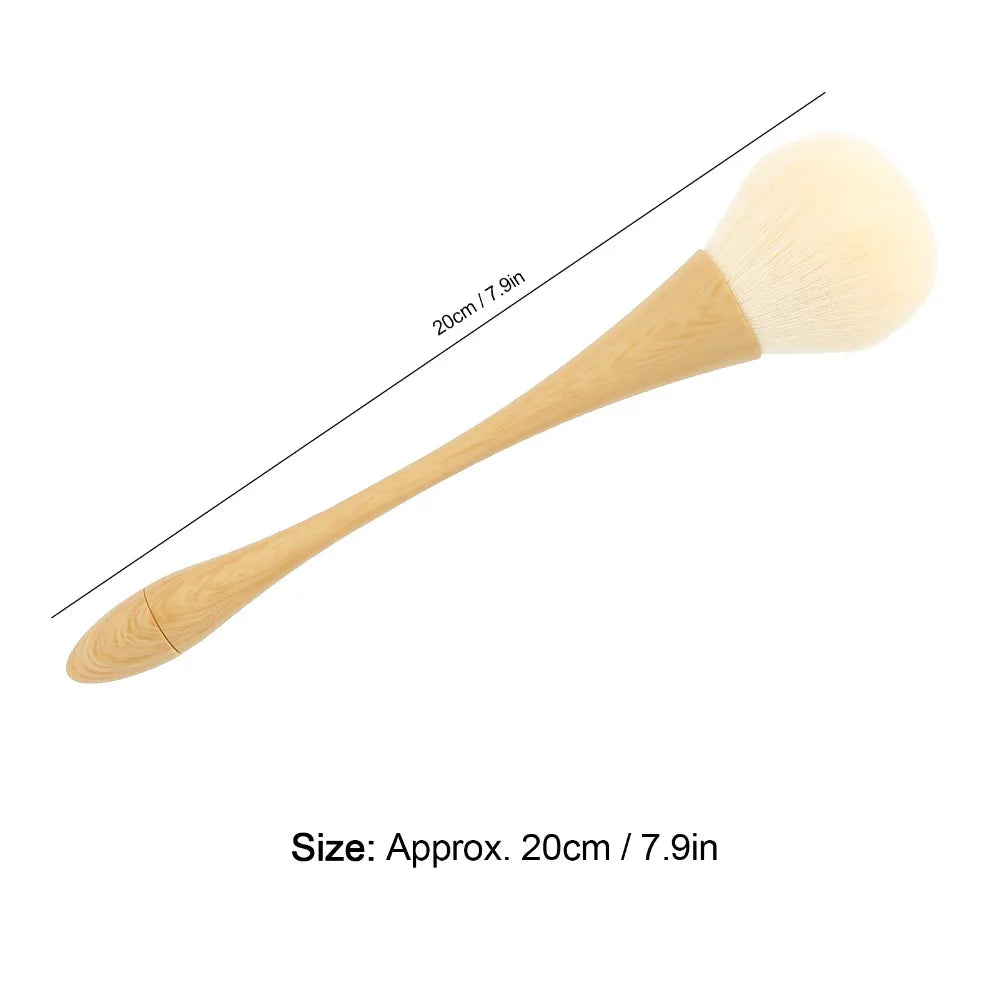 Nylon Hair Nail Dust Brush Wooden Handle Soft Fluffy Removal Cleaning Zpaxo