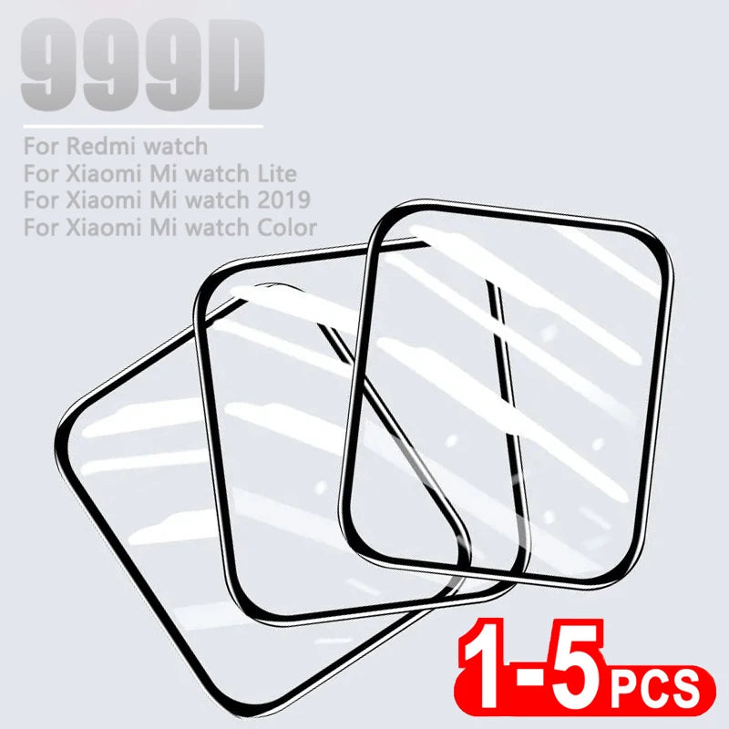 Soft Tempered Glass For Xiaomi Mi Watch Lite 2019 Color Poco Full Screen Protector For Redmi Watch 2 3 Lite Active (Not Glass) Zpaxo Xiaomi Mi Watch 2019 3pcs