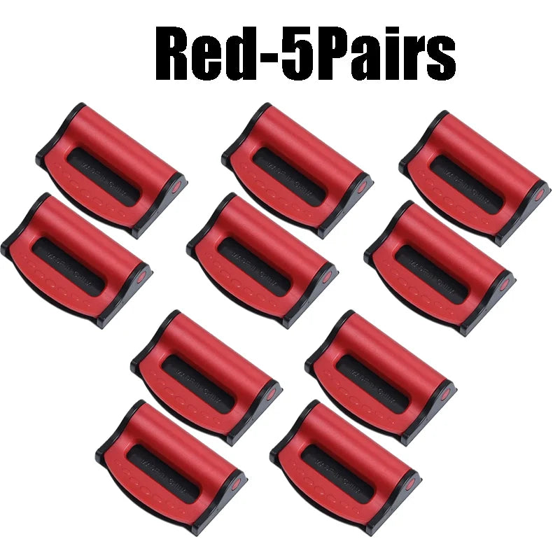 Universal Car Seat Belt Clip Anti-slip Buckle Simple Secure Fastener Zpaxo Red -5Pairs