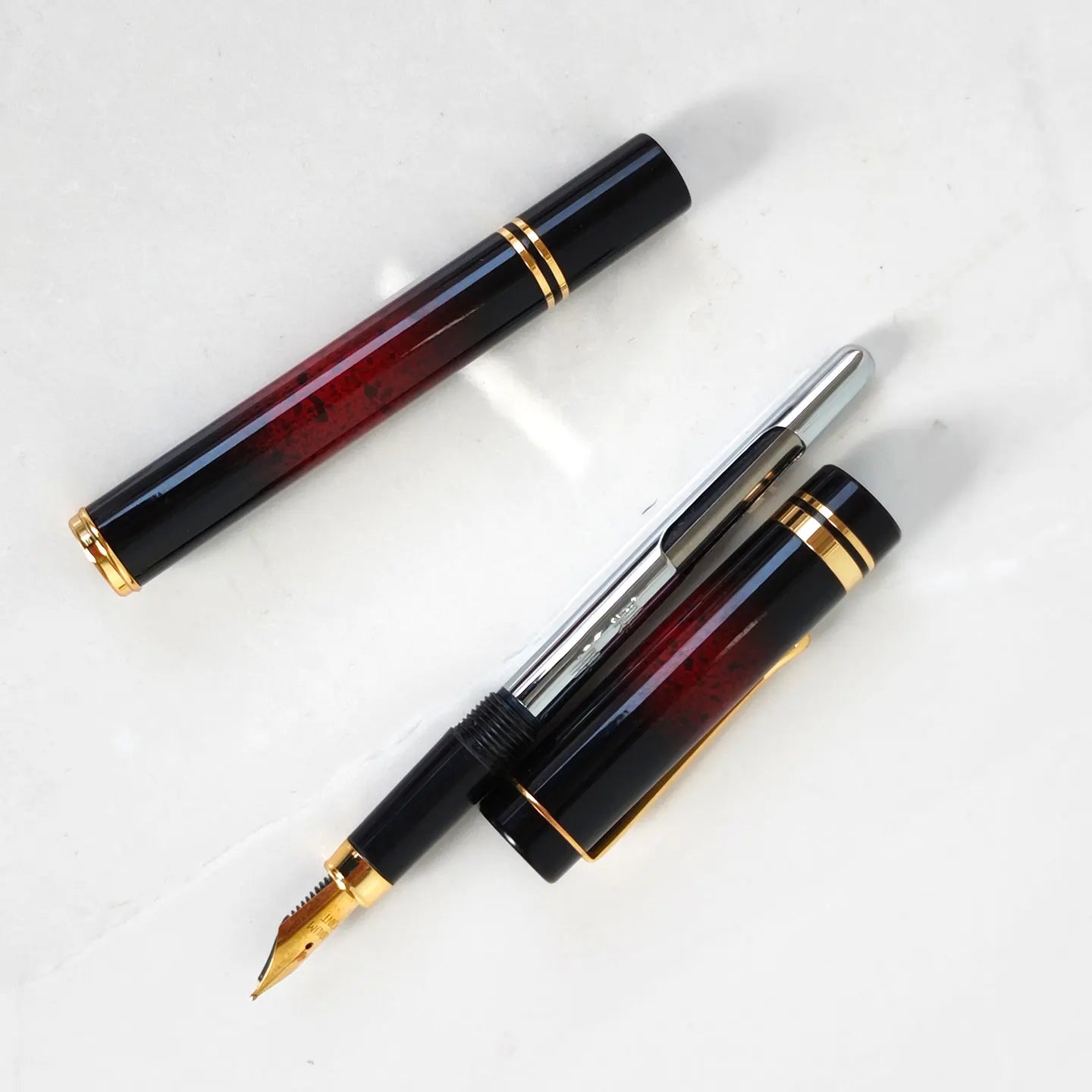 Old Stock Rare Yongsheng 525 Fountain Pen Metal Rod Marble Pattern Writing Office Stationery Collection Nostalgia NIB 0.5MM Zpaxo