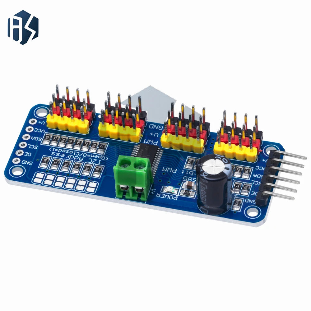 PCA9685 16-Channel 12-bit PWM Servo Driver Board with I2C Interface - Servo Shield Module for Arduino Zpaxo