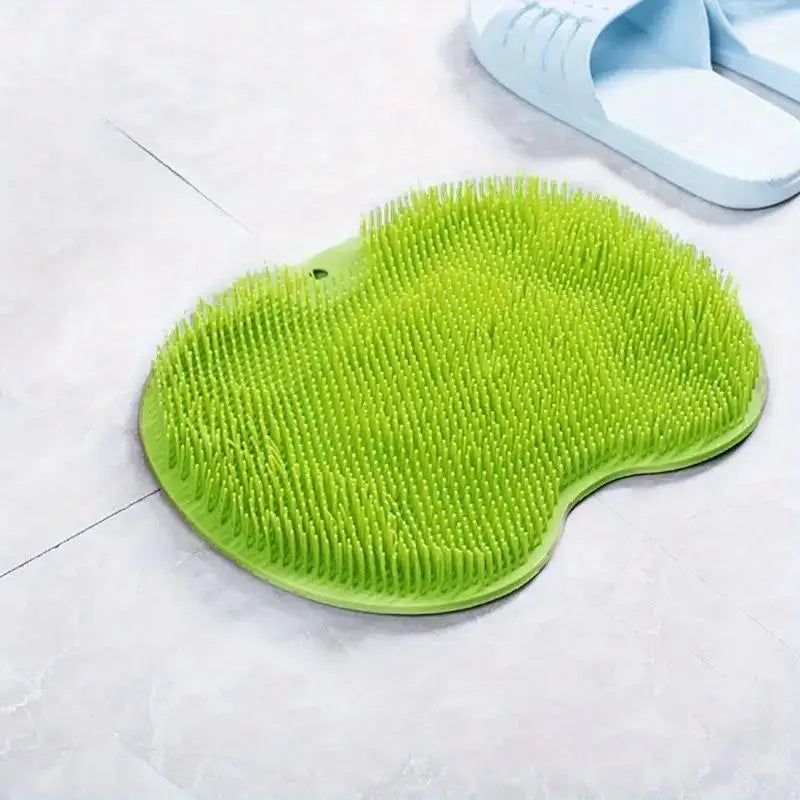 Silicone Bath Massage Pad Wall Mounted Back Scrubber Foot Massager Zpaxo green