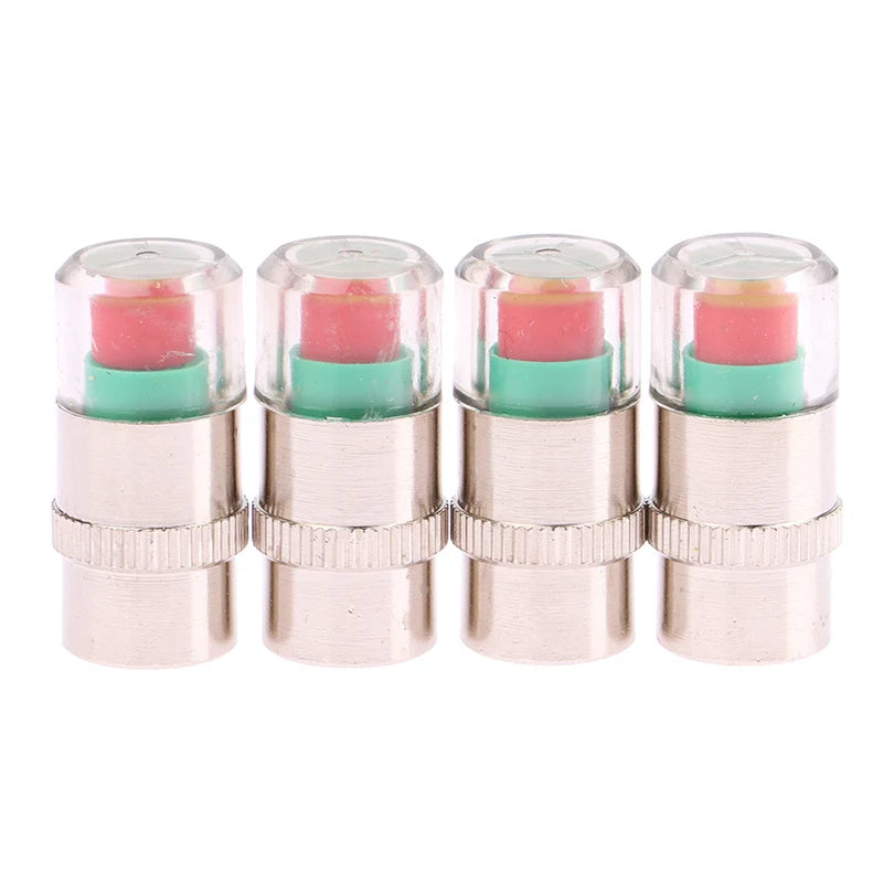 4-Pack Tire Pressure Indicator Valve Cap Sensors for Cars