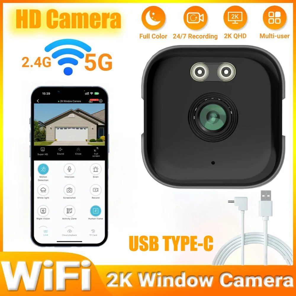 Window Camera Replaces Outdoor Cameras 2 4 5GHz Wifi 3MP Resolution