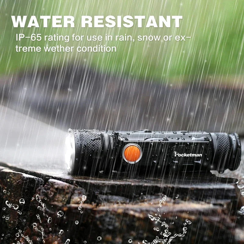 POCKETMAN USB Rechargeable LED Flashlight | COB Side Light 3800LM
