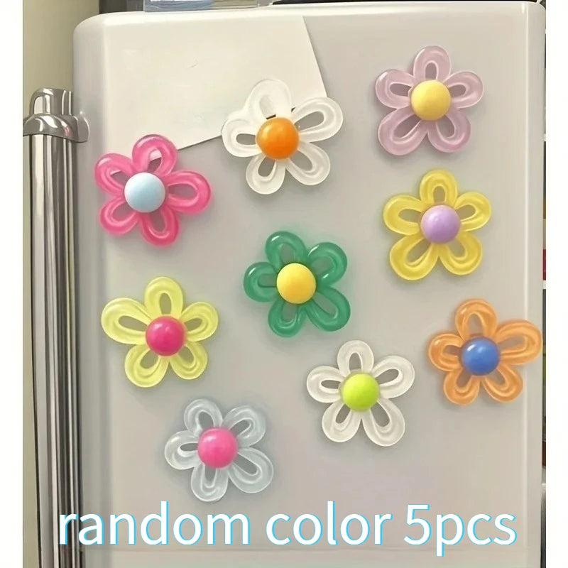 5 Cute Cartoon Flower Refrigerator Magnets Kawaii Kitchen Decor