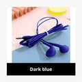 Macaron Universal Stereo Earphones Sports Music Earplugs Wired Zpaxo Dark blue