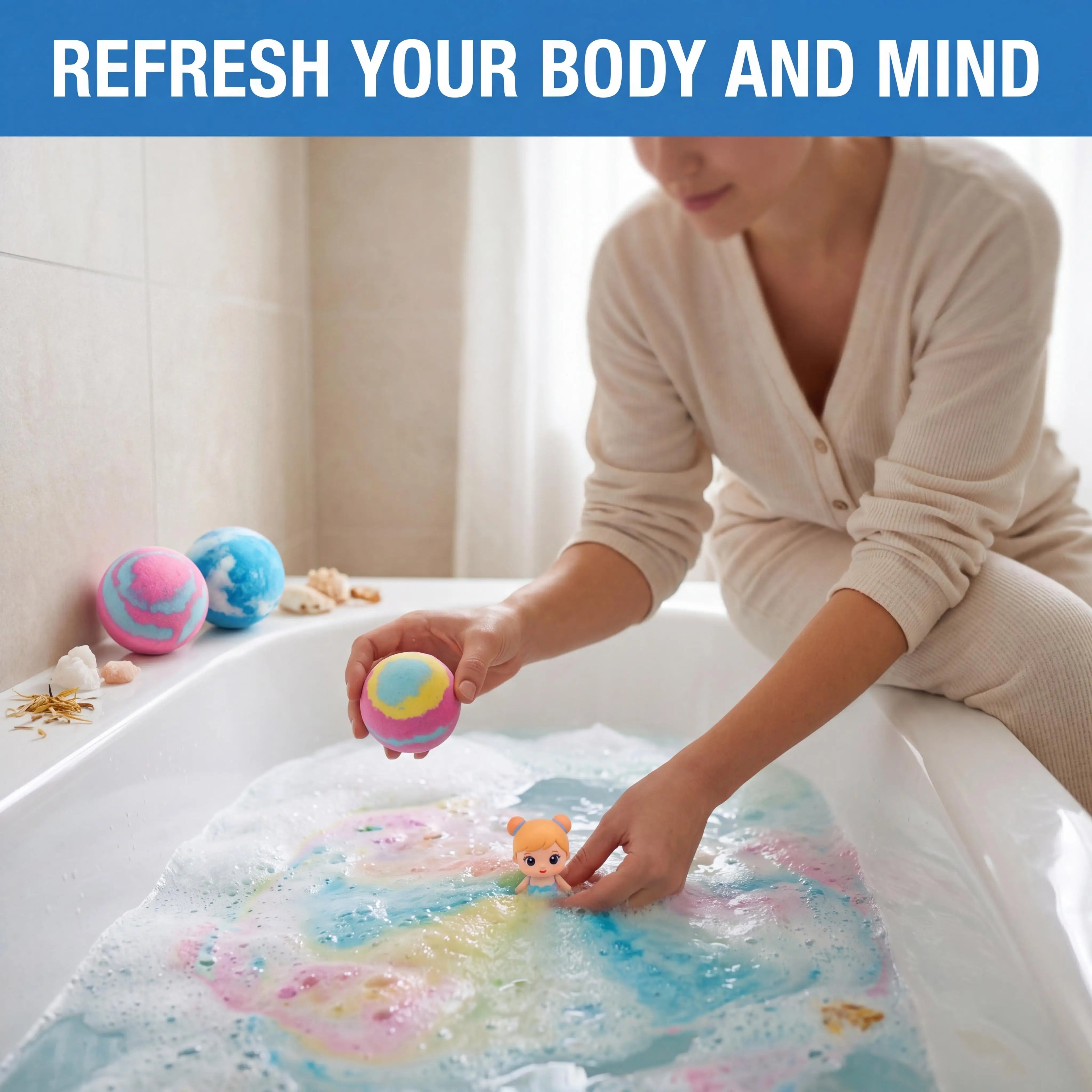 Kids Bath Bombs Set with Surprise Toys – 12-Pack Gift Kids Bath Bomb Set Zpaxo