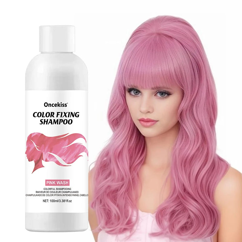 Hair Dye Shampoo,Colorful Color correction & Color fixing Shampoo,Unisex-Adult,Cleaning Nourishing Roots for Daily & Cosplay Use Zpaxo PINK