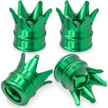 Crown Aluminum Alloy Tire Valve Caps – Universal 4-Pack