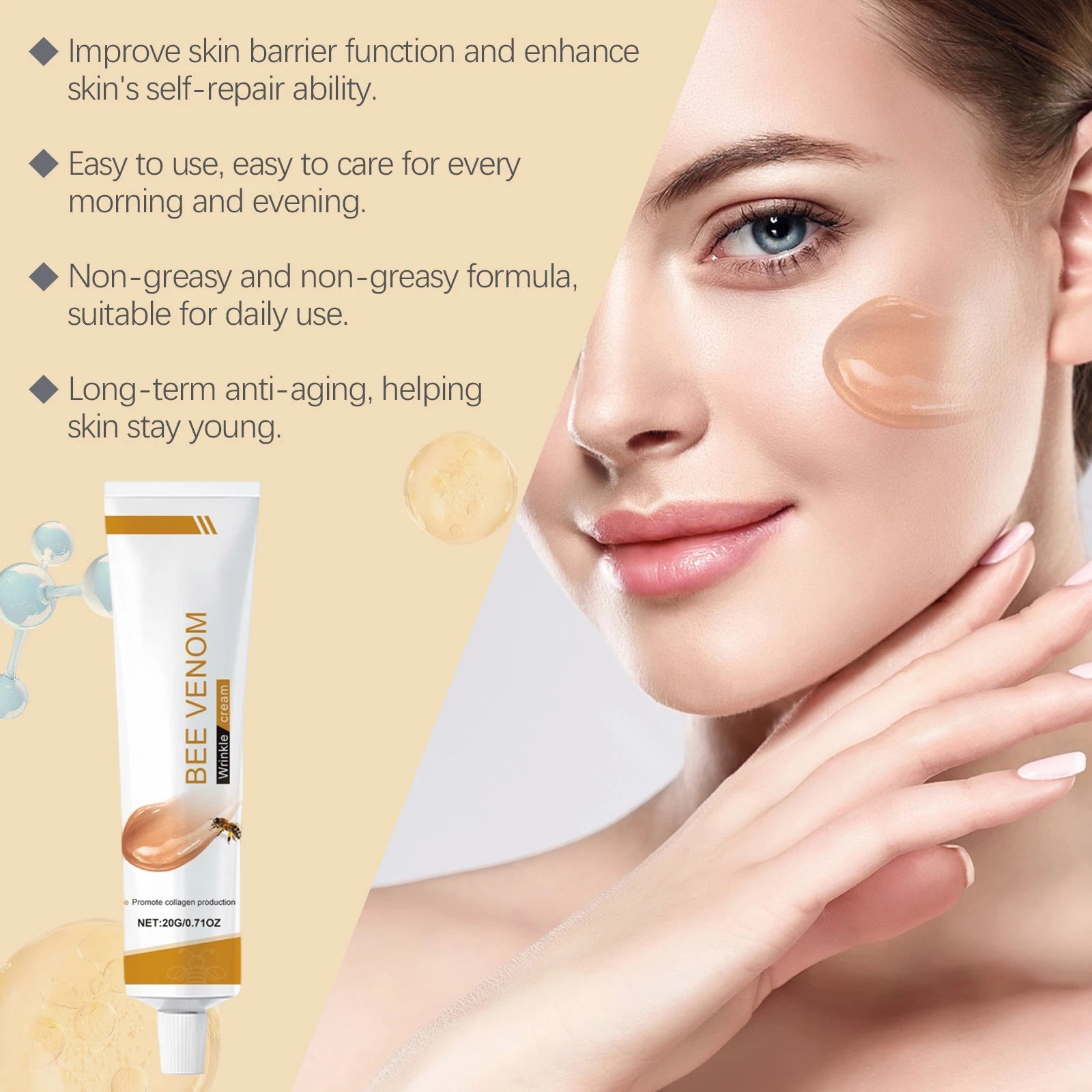 Bee Venom Anti-Aging Face Cream – Firming & Wrinkle Removal Anti-Aging Face Cream Zpaxo