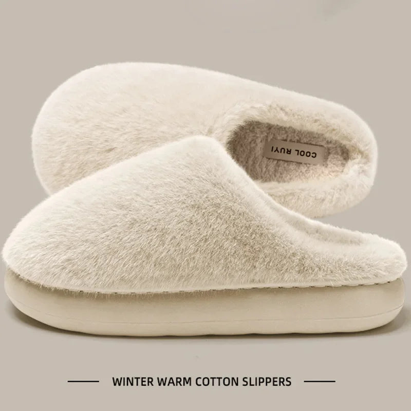 Women's Faux Fur Slippers – Cozy Plush Indoor House Shoes