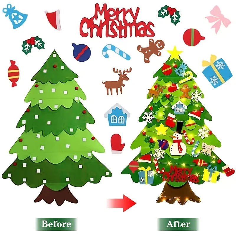 Felt Christmas Tree Kids 3 2ft My First Toddlers 34 Ornaments Wall