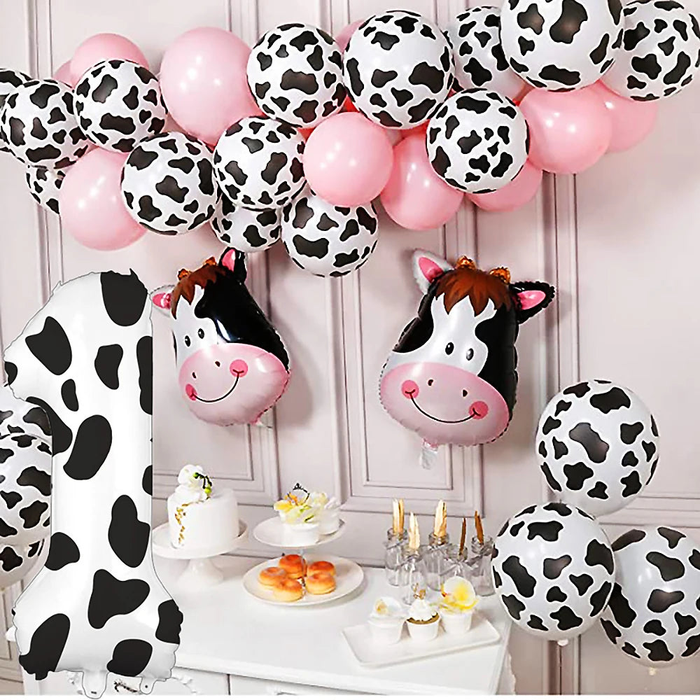 10 20 Milk Cows Print Latex Balloons Kids Birthday Party Decorations