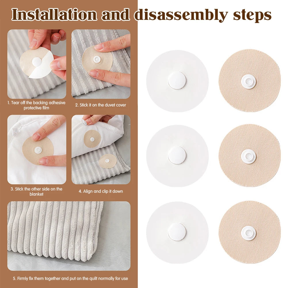 6 Pairs Anti Slip Bed Sheet Fasteners Prevent Comforters Duvets Cover