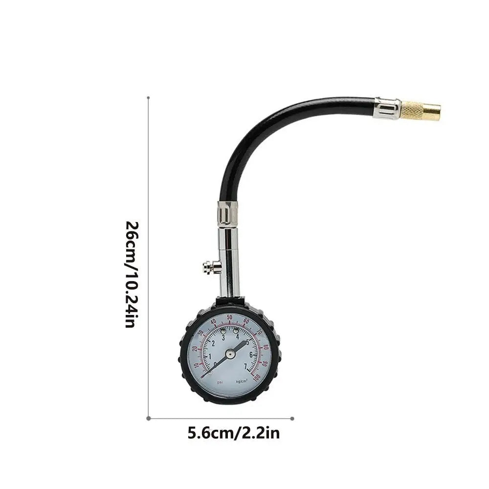 High-precision Tire Pressure Gauge Long Tube 0-100PSI Range Tyre Air Zpaxo
