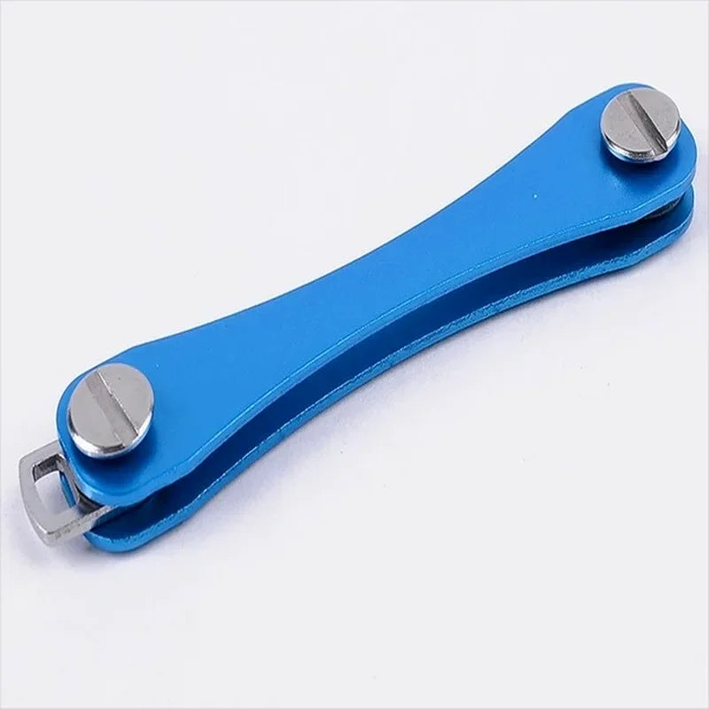 Smart key chain Mini Keychain Compact Key Decorative Holder Clip Home Storage Metal key Clip Aluminum Organizer Keychain Outdoor Zpaxo Blue 2pcs