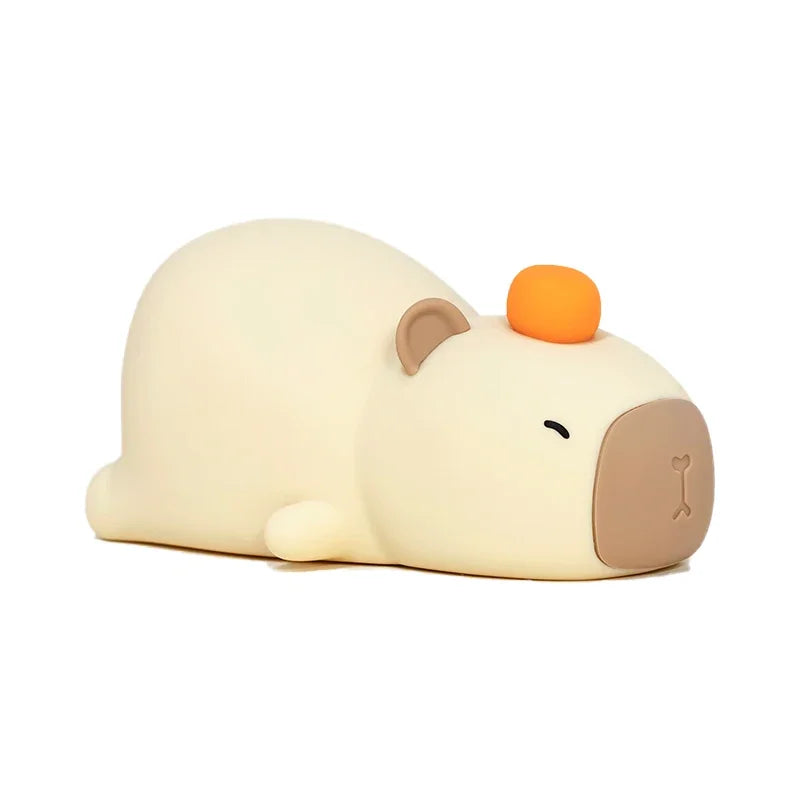 Cute Cartoon Capybara Silicone Night Light USB Rechargeable Timing Dimming Sleep Night Lamp for Children's Room Decor Zpaxo Capybara-D