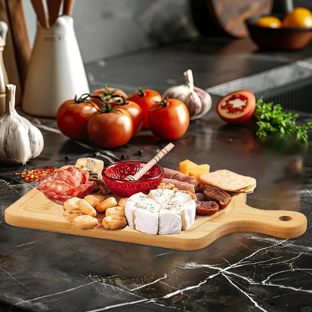 Charcuterie Board Cheese Servers Wooden Square Meat Tray Cutlery