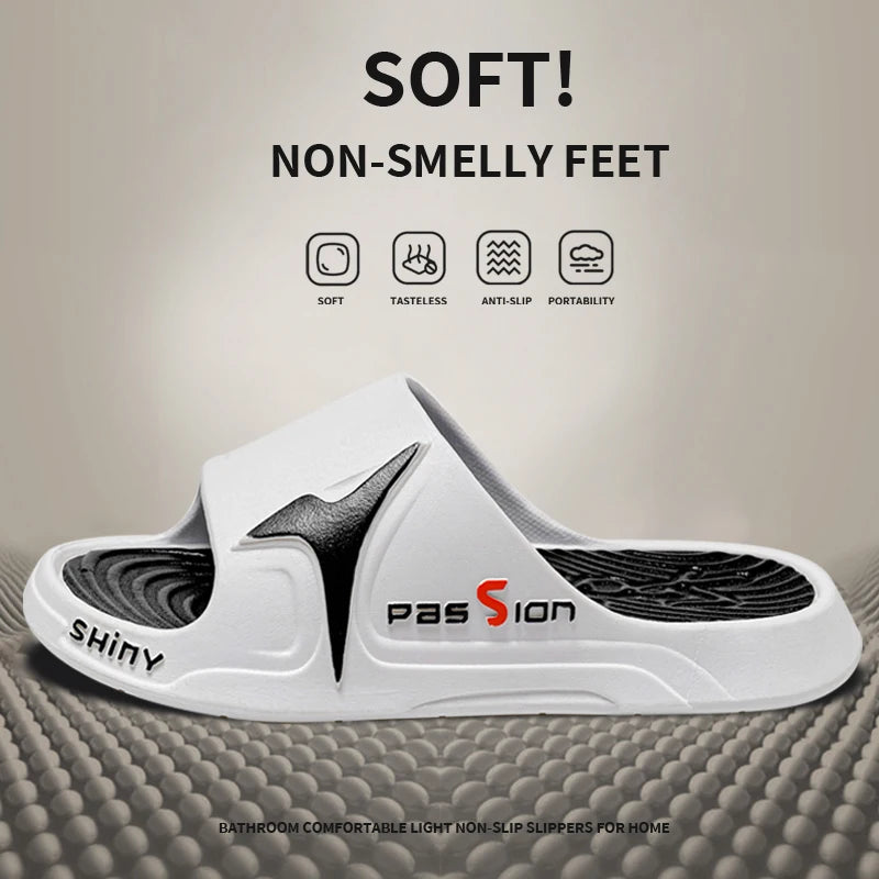 Fashion&sport Men's Slippers PVC Soft Sole Non-slip Slides Casual