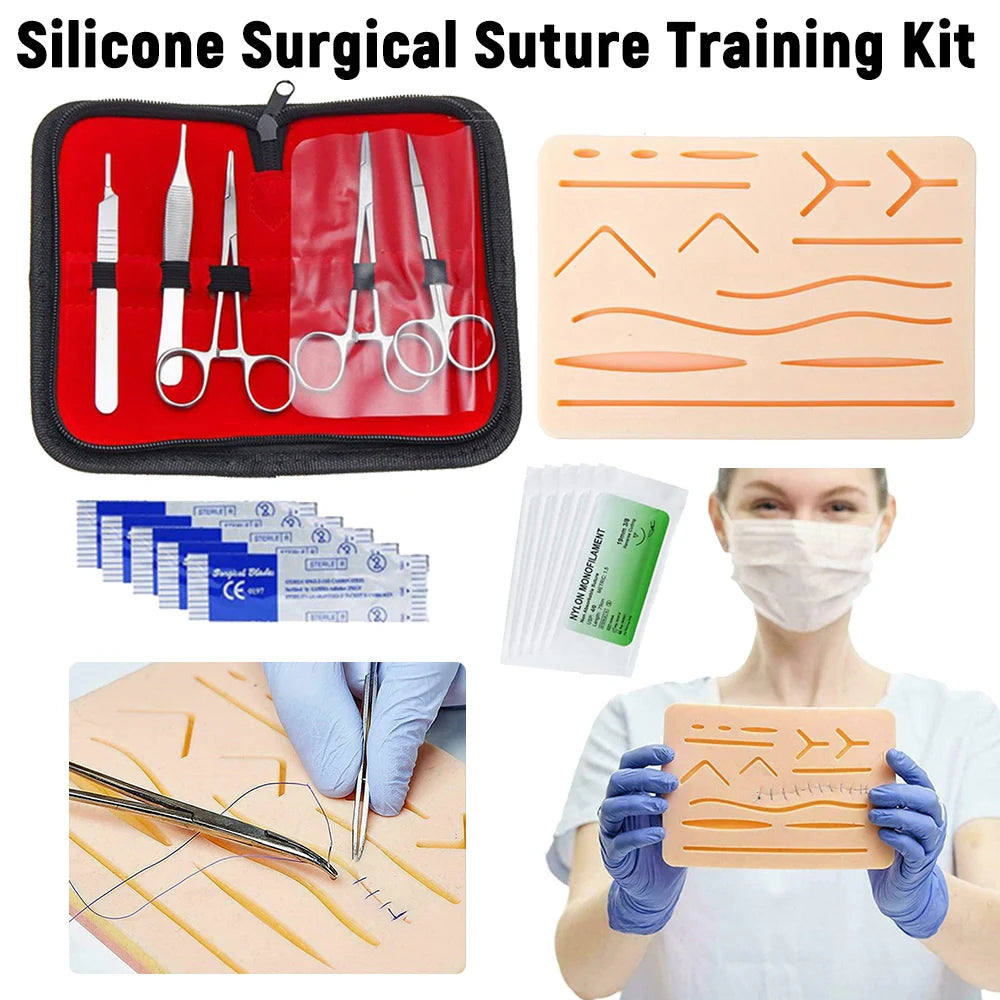 4-1set Simulation Wounds Suture Training Pads Human Traumatic Skin Model kit for Medical Student Suture Laboratory Equipments Zpaxo