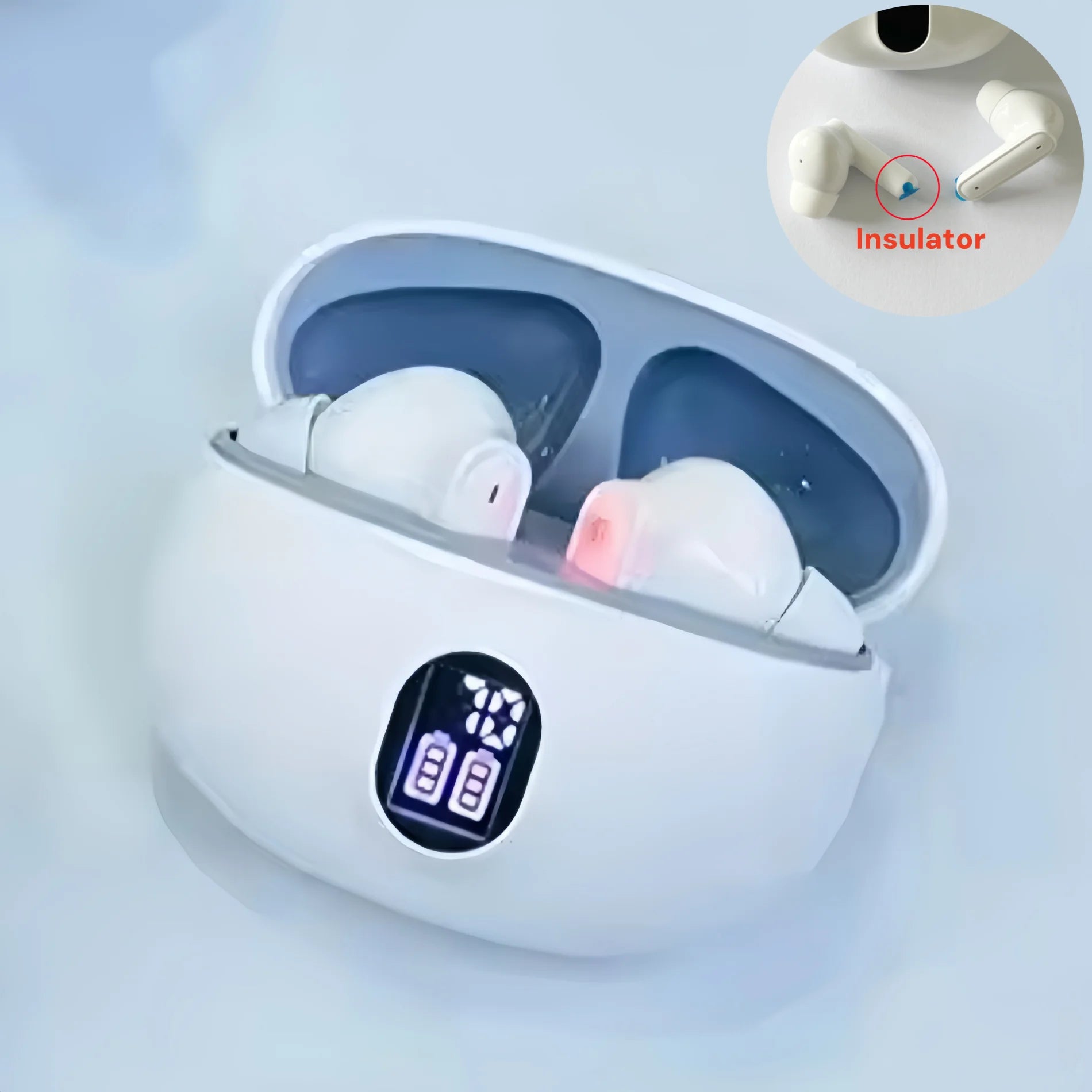 S510 TWS Wireless Headphones LED Power Earphones Digital Display Zpaxo WHITE China Mainland