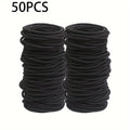 50/100pcs 3MM Black Small Hair Ties Elastic Hair Ties Ring Ponytail Holders for DIY Women Man Thick Curly Headband Accessories Zpaxo 50PCS