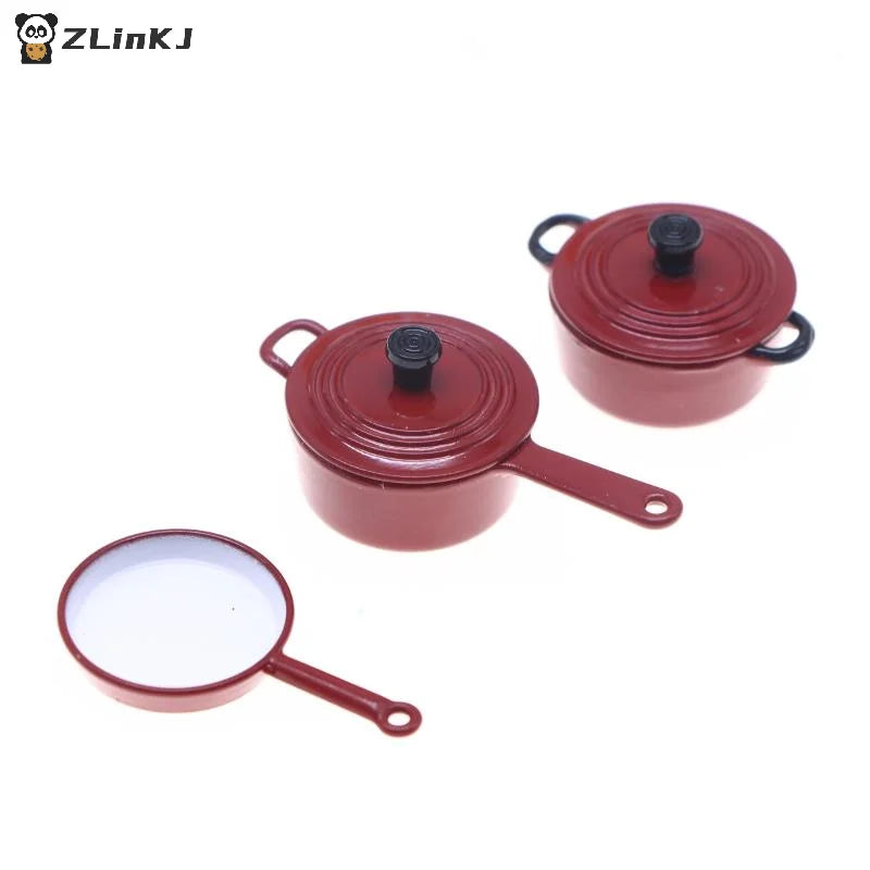 Miniature Cookware Cooking Dollhouse Accessories 1 12 Alloy Enamel Zpaxo