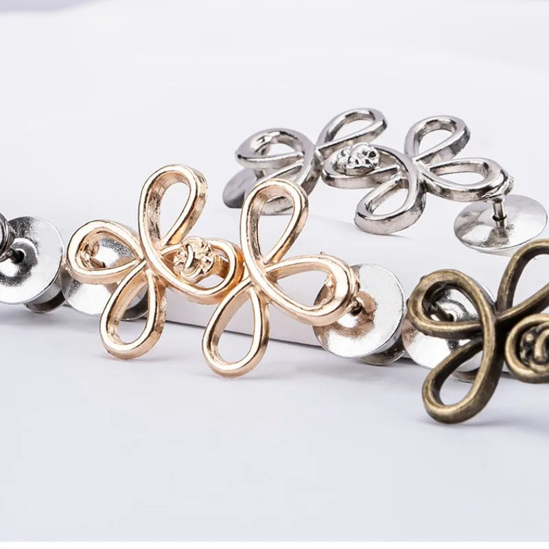 Clover Waist Button Fastener Adjustable Metal Jeans Buttons