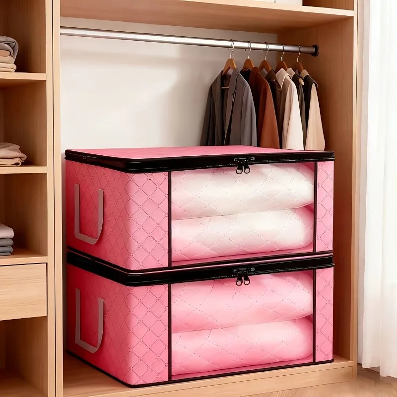 1 Jumbo Foldable Storage Bins Clear Window-zippered Under-bed