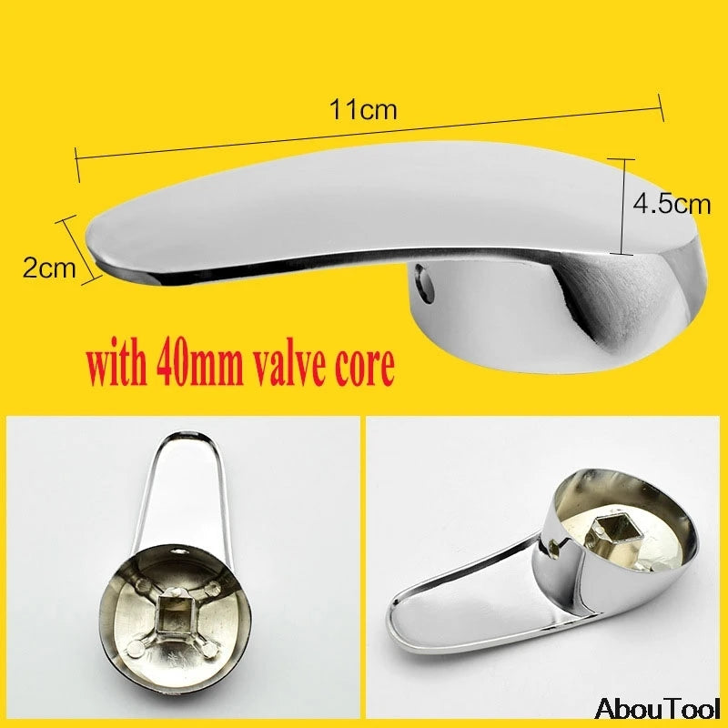 Bathroom Replacement Faucet Handle Chrome Plated Taps Accessories Zpaxo 40mm style 3