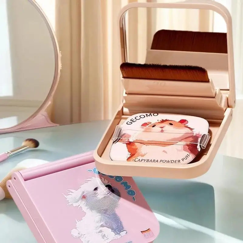Traceless Soft Brush Puff Ultra-thin Portable Built-in Mirror Zpaxo