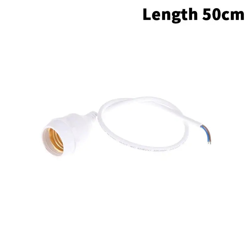 Waterproof E27 Lamp Holder Power Cord Socket 20 30 50 100 Outdoor Zpaxo White 50cm